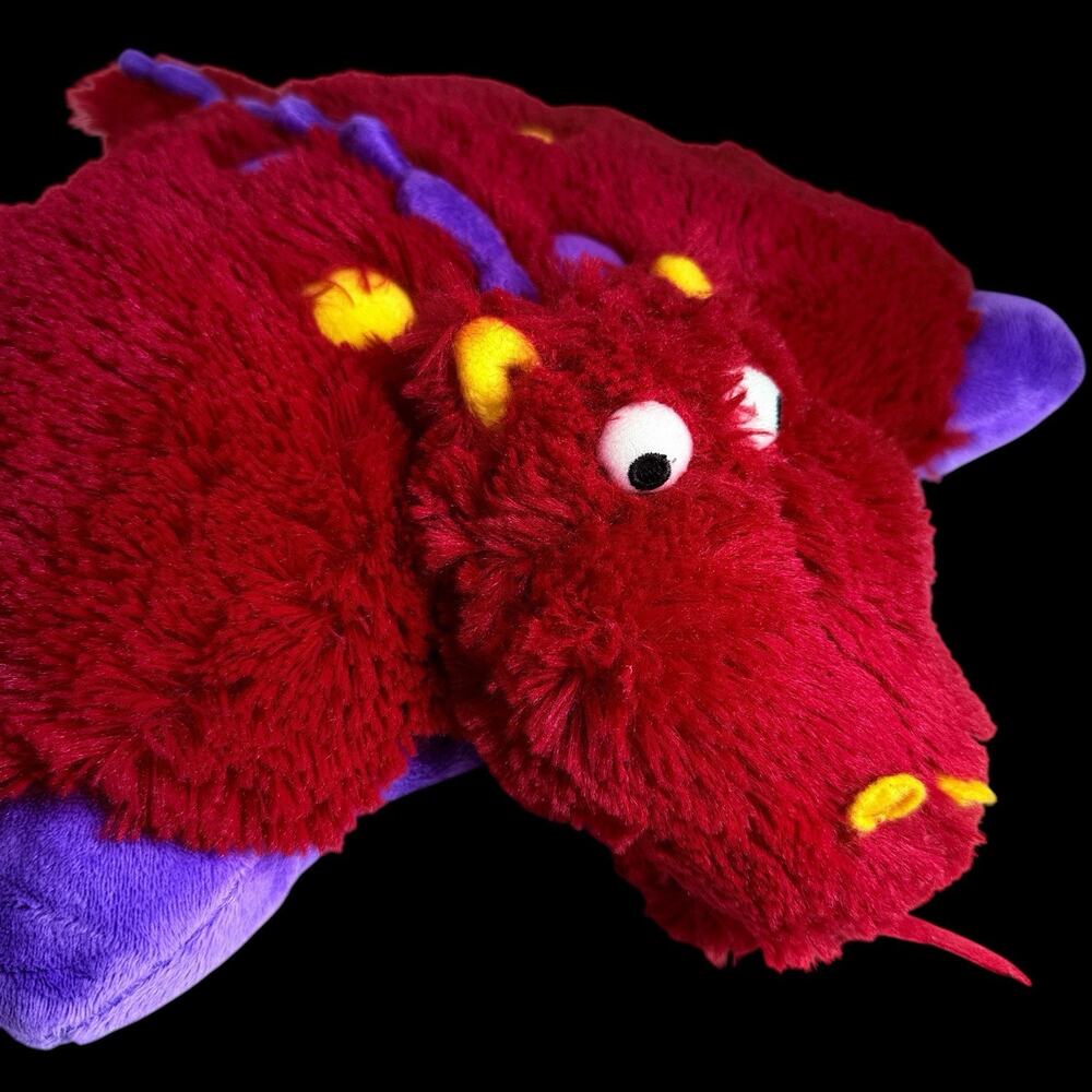 Vtg 2010 Pillow Pets Pee-Wees Red Dragon Plush Stuffed Animal 12 In